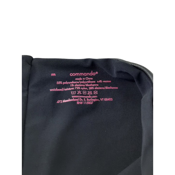 Commando Control Black Faux Leather High Waist Leggings Raw Hem Slimming L - Picture 5 of 8